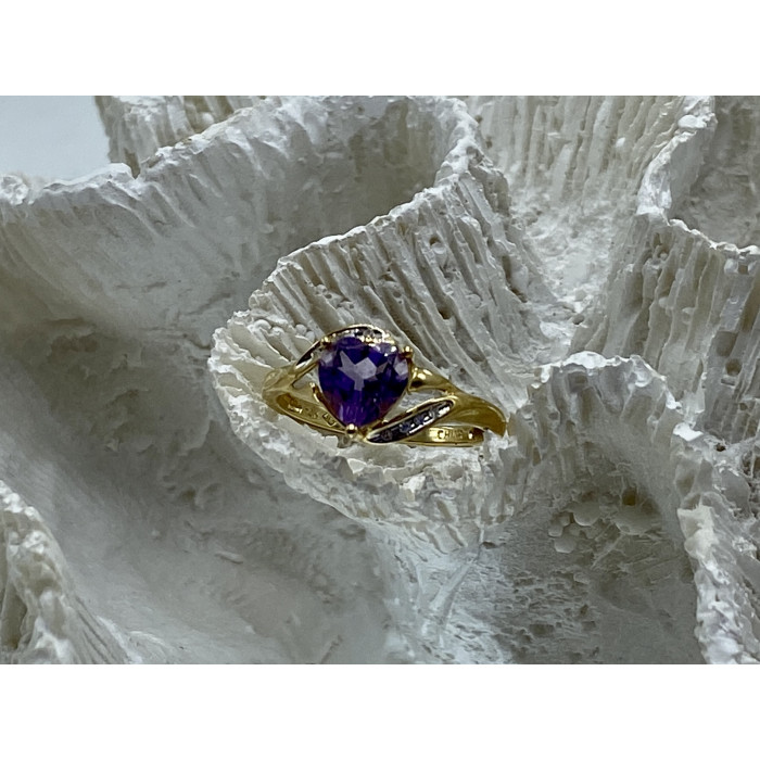 Sky Jewelry Золотое кольцо с турмалином и бриллиантами   Турмалиновое сердце