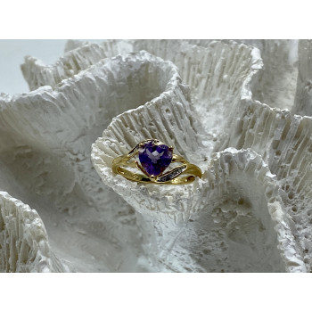 Sky Jewelry Золотое кольцо с турмалином и бриллиантами   Турмалиновое сердце