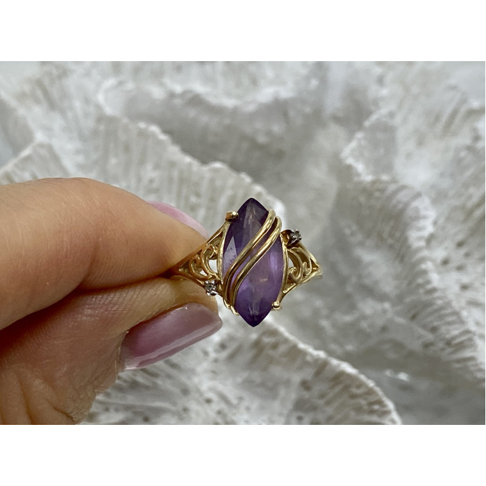 Sky Jewelry Золотое кольцо с турмалином и бриллиантами   Дизайн