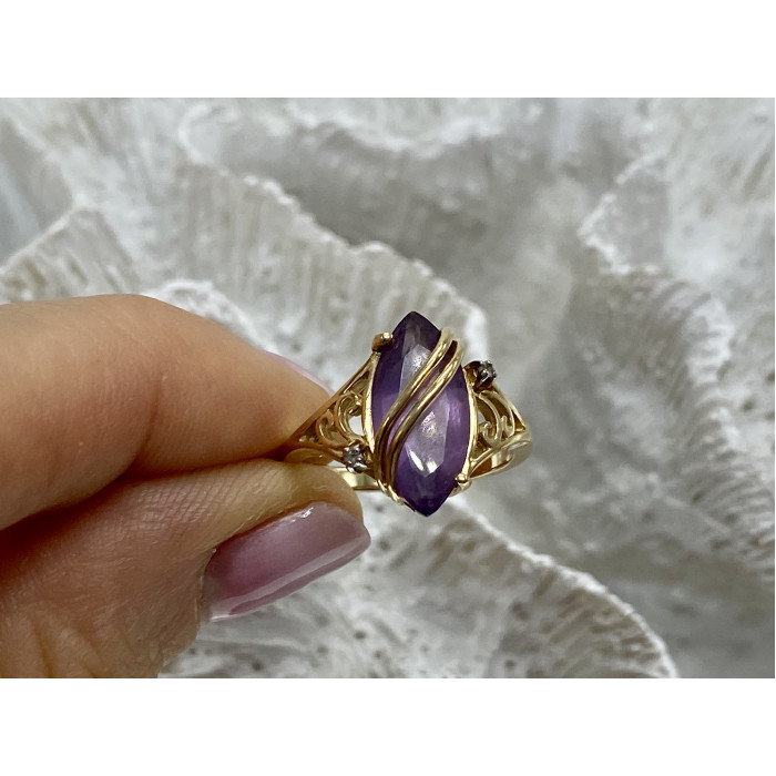 Sky Jewelry Золотое кольцо с турмалином и бриллиантами   Дизайн