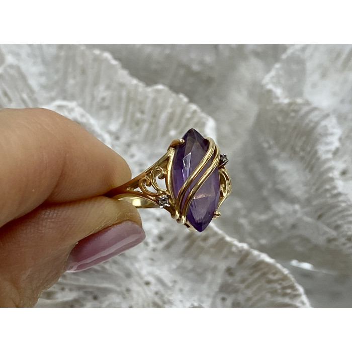 Sky Jewelry Золотое кольцо с турмалином и бриллиантами   Дизайн