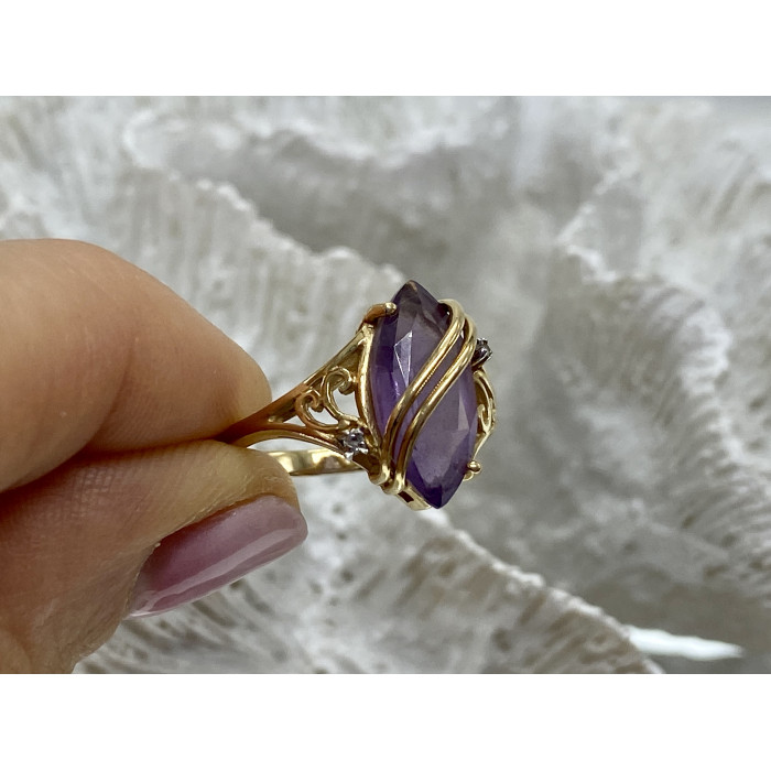 Sky Jewelry Золотое кольцо с турмалином и бриллиантами   Дизайн