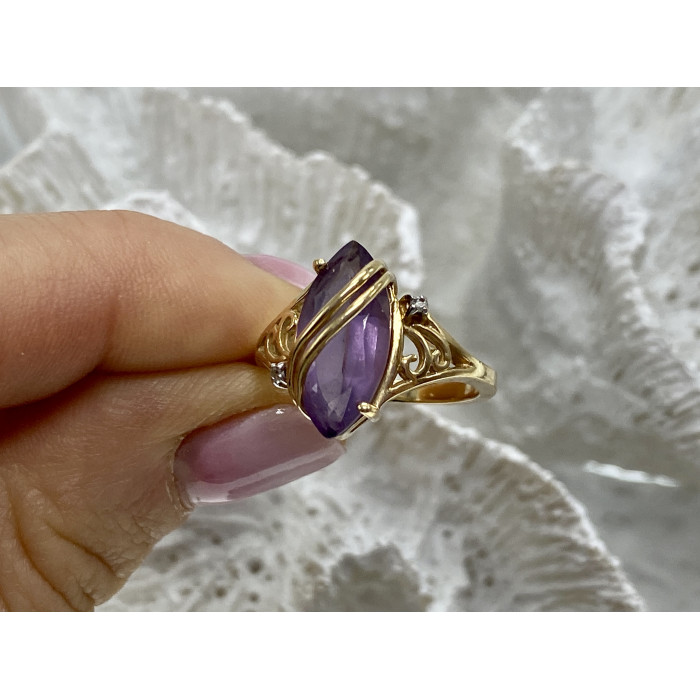 Sky Jewelry Золотое кольцо с турмалином и бриллиантами   Дизайн