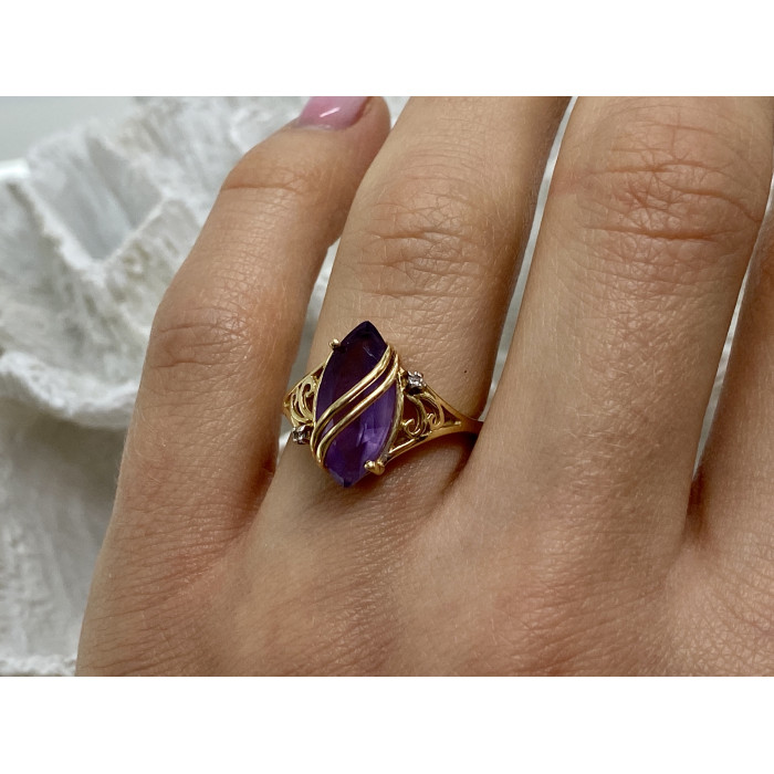 Sky Jewelry Золотое кольцо с турмалином и бриллиантами   Дизайн