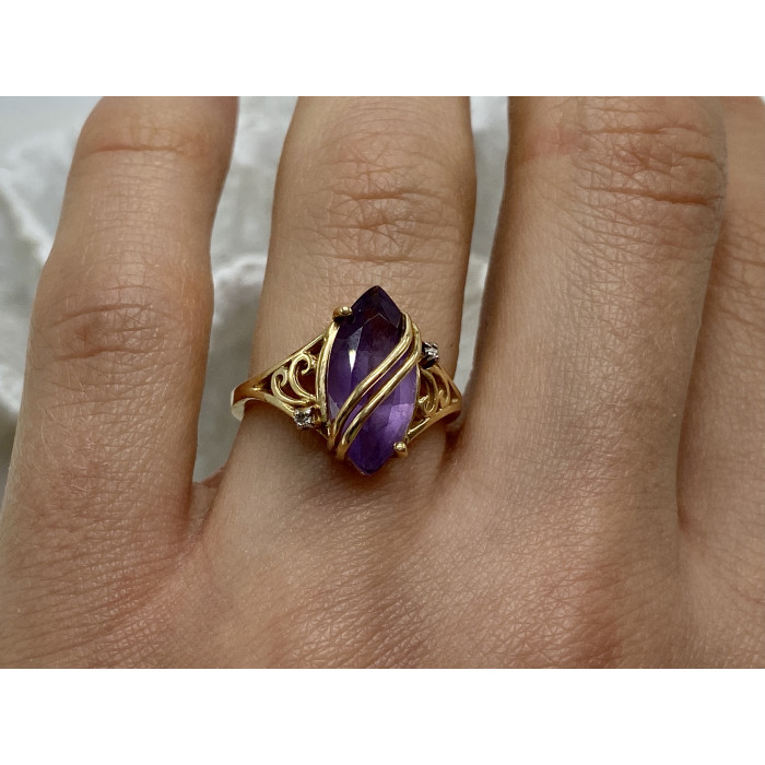 Sky Jewelry Золотое кольцо с турмалином и бриллиантами   Дизайн