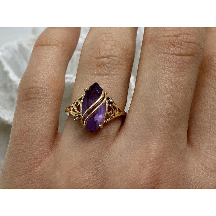 Sky Jewelry Золотое кольцо с турмалином и бриллиантами   Дизайн