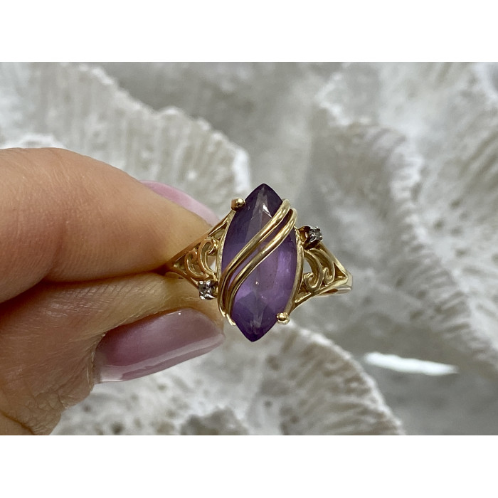 Sky Jewelry Золотое кольцо с турмалином и бриллиантами   Дизайн