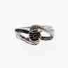 Sky Jewelry Серебряное кольцо с камнями шерл (турмалин)  Цветы