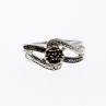 Sky Jewelry Серебряное кольцо с камнями шерл (турмалин)  Цветы