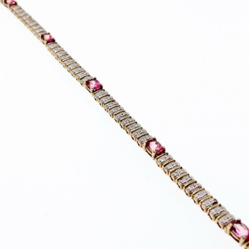 Sky Jewelry Серебряный браслет с камнем розовая шпинель и фианитами