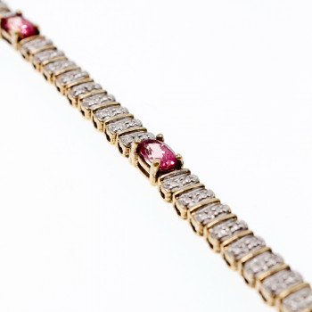 Sky Jewelry Серебряный браслет с камнем розовая шпинель и фианитами