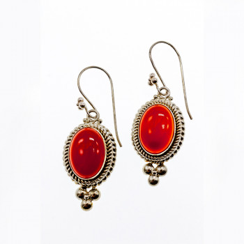 Sky Jewelry Винтажные серебряные серьги с агатом  Грация