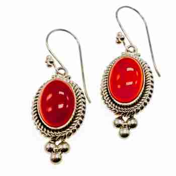 Sky Jewelry Винтажные серебряные серьги с агатом  Грация
