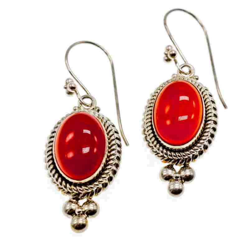 Sky Jewelry Винтажные серебряные серьги с агатом  Грация