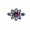 Sky Jewelry Серебряное кольцо с камнями танзанит и шпинель  Цветы