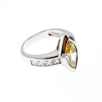 Sky Jewelry Серебряное кольцо с фианитами  Маркиз