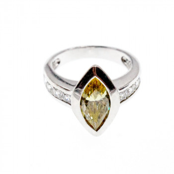 Sky Jewelry Серебряное кольцо с фианитами  Маркиз