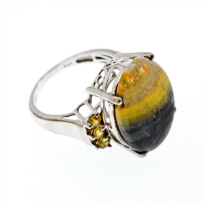 Sky Jewelry Серебряное кольцо с яшмой и цитрином   Вкус лета