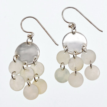 Sky Jewelry Серебряные серьги с перламутром  Вечеринка