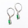 Sky Jewelry Серебряные серьги с изумрудом и фианитами  Летние