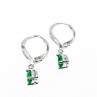 Sky Jewelry Серебряные серьги с изумрудом и фианитами  Летние