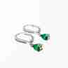 Sky Jewelry Серебряные серьги с изумрудом и фианитами  Летние