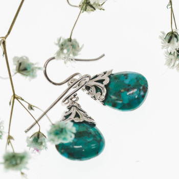 Sky Jewelry Cеребряные серьги с яшмой  Весна