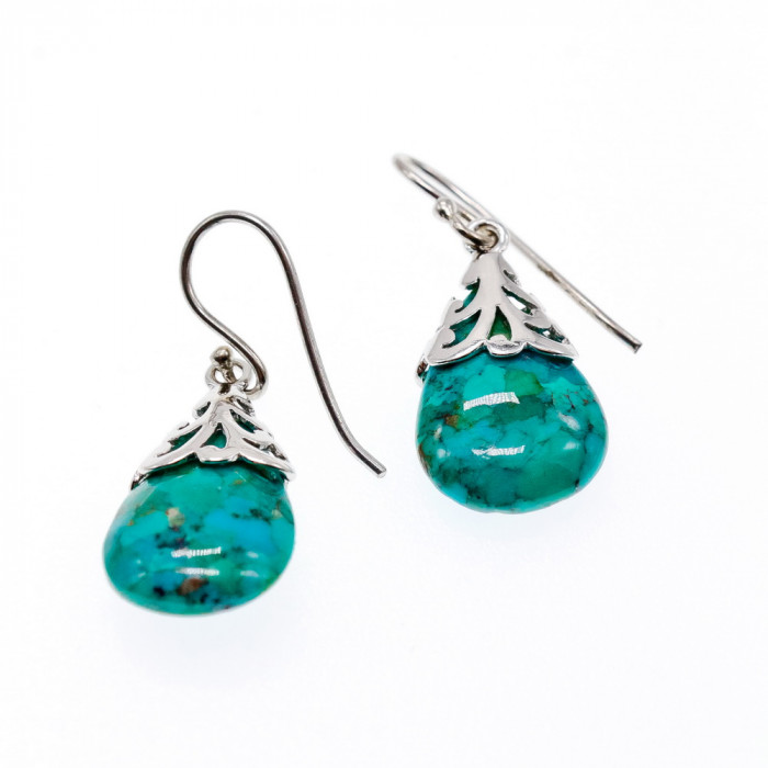 Sky Jewelry Cеребряные серьги с яшмой  Весна