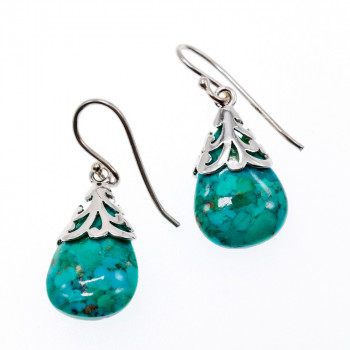 Sky Jewelry Cеребряные серьги с яшмой  Весна