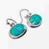 Sky Jewelry Серебряные серьги с бирюзой  Классика