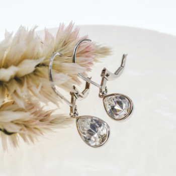 Sky Jewelry Серебряные серьги с фианитом  Минимализм