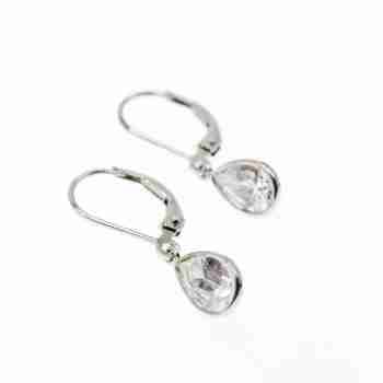 Sky Jewelry Серебряные серьги с фианитом  Минимализм