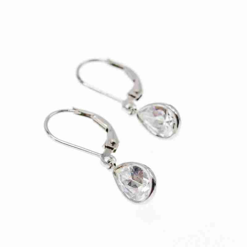 Sky Jewelry Серебряные серьги с фианитом  Минимализм
