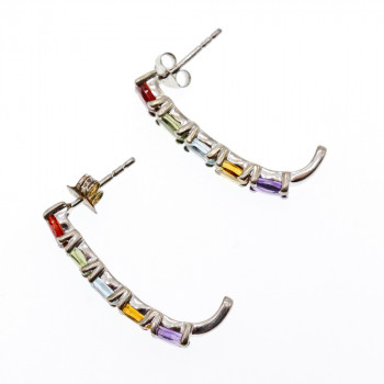 Sky Jewelry Серебряные серьги с натуральными камнями Вселенная