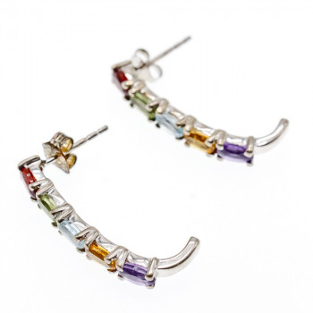 Sky Jewelry Серебряные серьги с натуральными камнями Вселенная