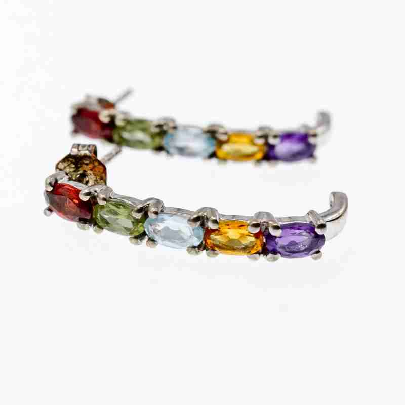 Sky Jewelry Серебряные серьги с натуральными камнями Вселенная