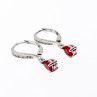 Sky Jewelry Серебряные серьги с рубином и фианитами