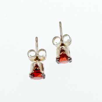 Sky Jewelry Серебряные серьги с гранатом  Классика