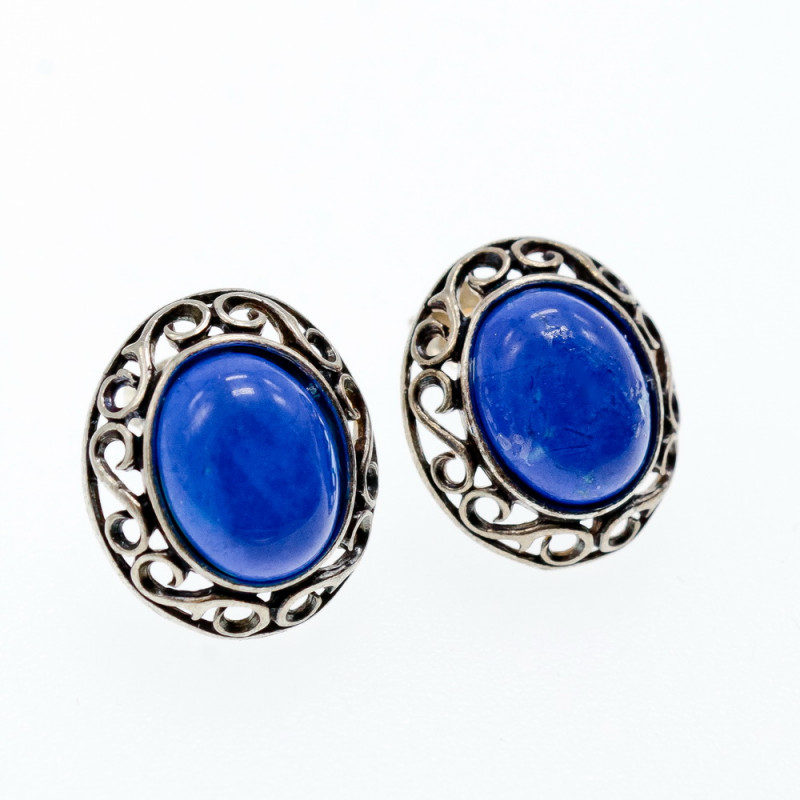 Sky Jewelry Серебряные серьги с агатом  Винтаж