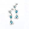 Sky Jewelry Серебряные серьги с аквамарином  Сердца