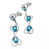 Sky Jewelry Серебряные серьги с аквамарином  Сердца