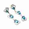Sky Jewelry Серебряные серьги с аквамарином  Сердца