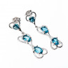 Sky Jewelry Серебряные серьги с аквамарином  Сердца