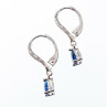 Sky Jewelry Серебряные серьги с сапфиром и фианитами   Капля