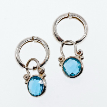 Sky Jewelry Винтажные серебряные серьги с топазом  Грация