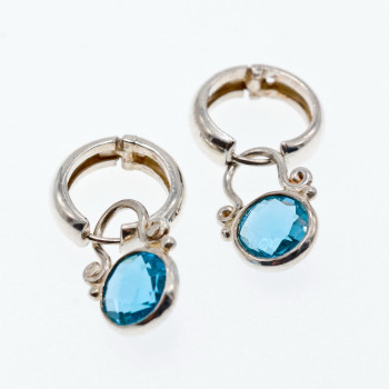 Sky Jewelry Винтажные серебряные серьги с топазом  Грация