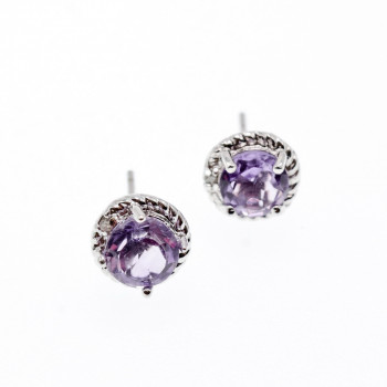 Sky Jewelry Серебряные серьги с аметистом  Нежность