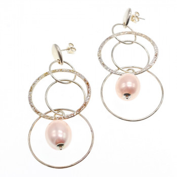 Sky Jewelry Серебряные серьги с жемчугом  Королева