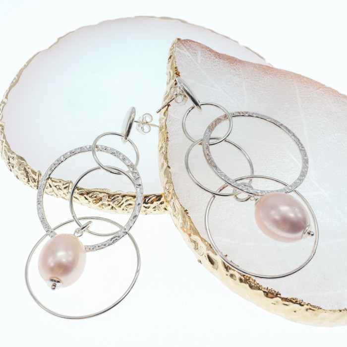 Sky Jewelry Серебряные серьги с жемчугом  Королева