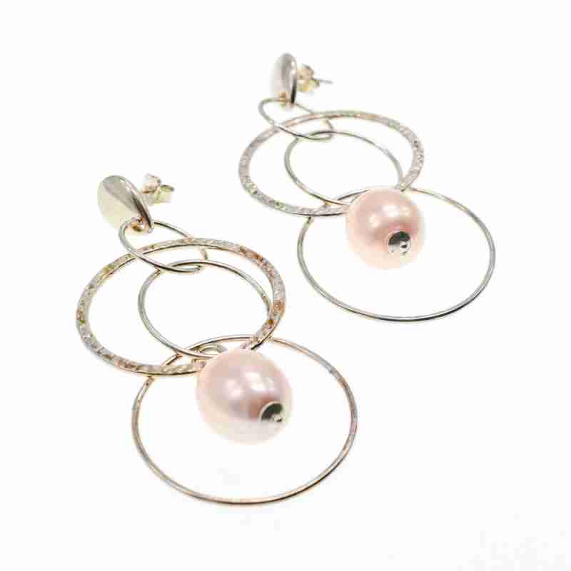 Sky Jewelry Серебряные серьги с жемчугом  Королева